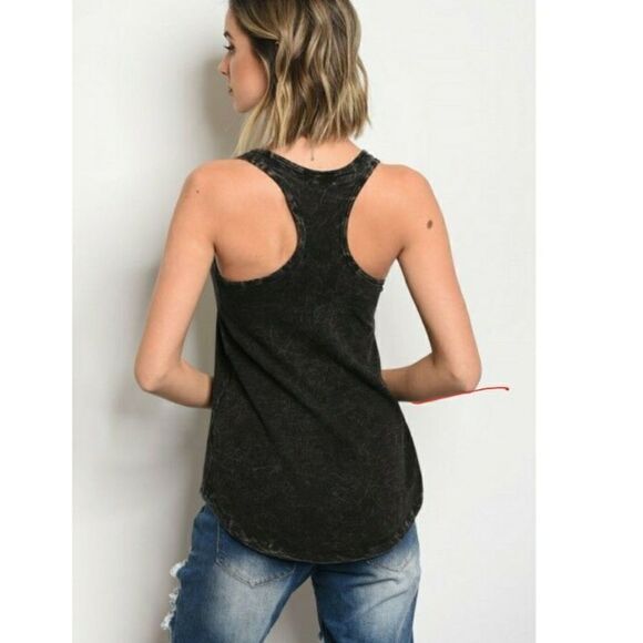 Black Racerback Tank Top "Beers Bonfires & Backroads" - Picture 4 of 13